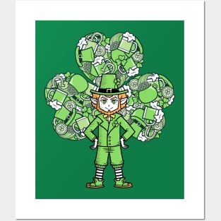 St. Patty's Leprechaun Doodle Posters and Art